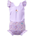 Splash About Happy Nappy Costume Reusable Neoprene Frills Lilac Spring BNWOT