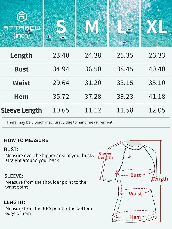 Attraco Women's Rash Guard Long Sleeve T-Shirt Swimsuit Swimming Costume BNWT