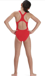 Speedo ECO Endurance+ Medalist Girls Junior Swimsuit Swimming Costume Red BNWT