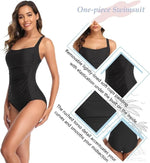 Joweechy Women's Ruched Tummy Control Swimsuit Swimming Costume Swimwear BNWT