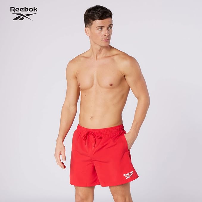 Reebok Men's Yale Swim Shorts Trunks Swimsuit - Red