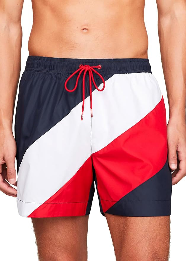 Tommy Hilfiger Men's Colourblock Mid Length Swim Shorts Trunks