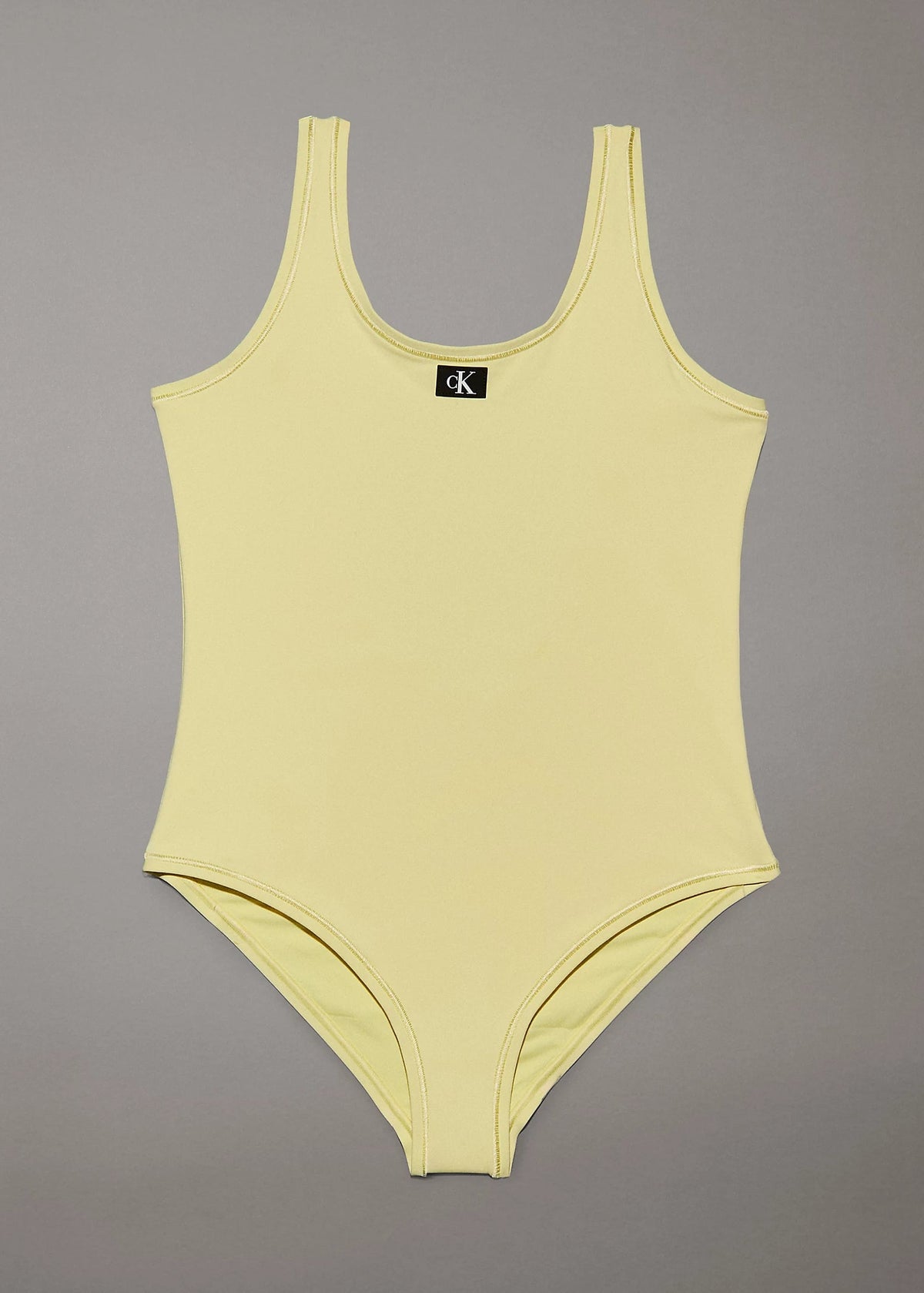 Calvin Klein Girl's CK Monogram Swimsuit Swimming Costume - Yellow