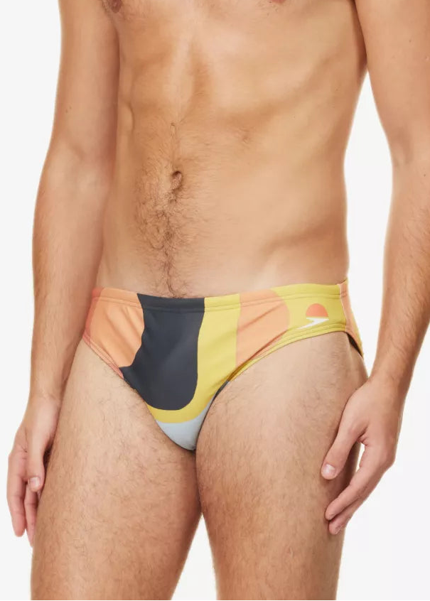 Speedo Men's Folk X 5cm Abstract Print Swimming Briefs Swimsuit