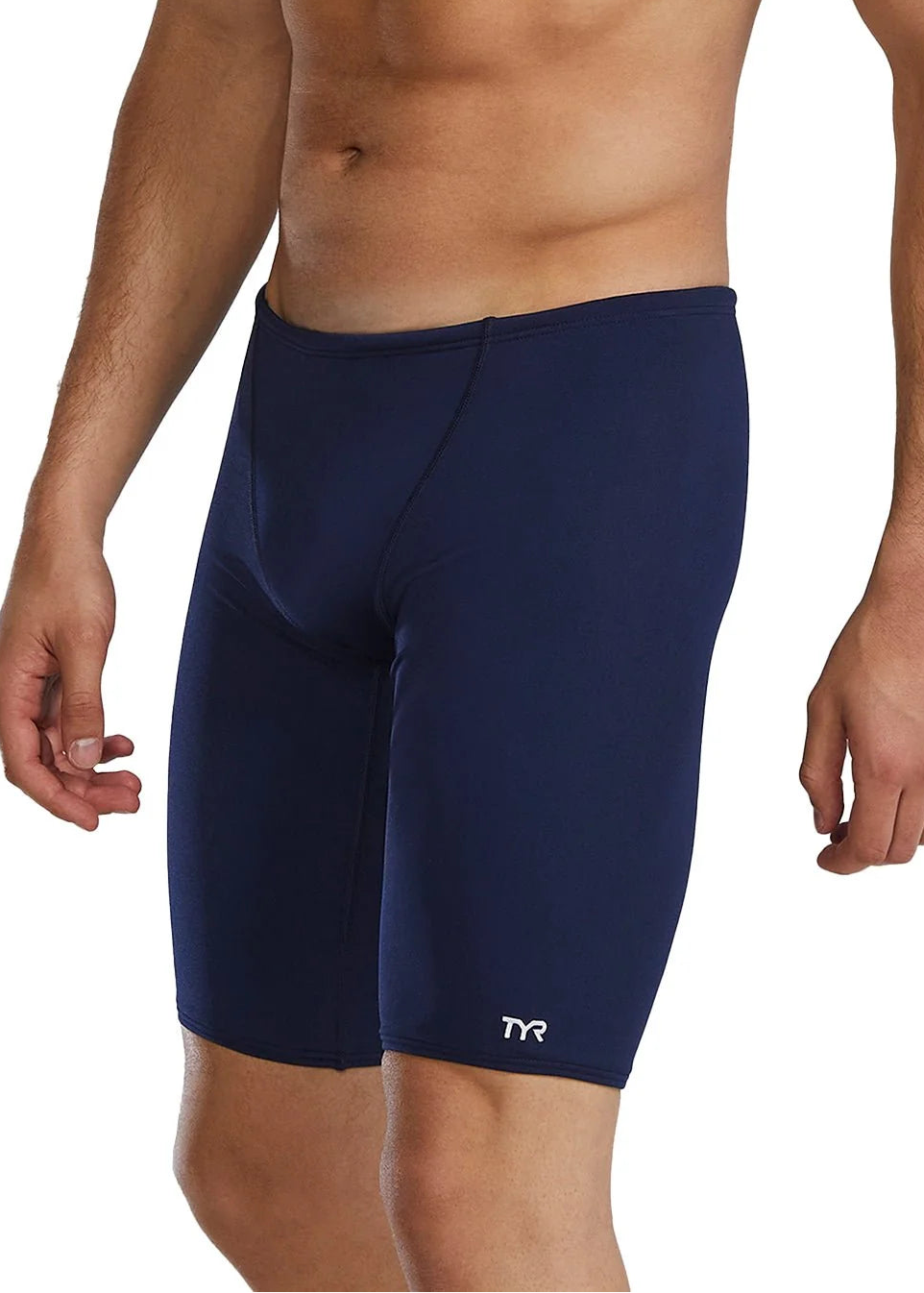 TYR Men's Durafast One Solid Jammer Swimsuit Swimming Costume - Navy