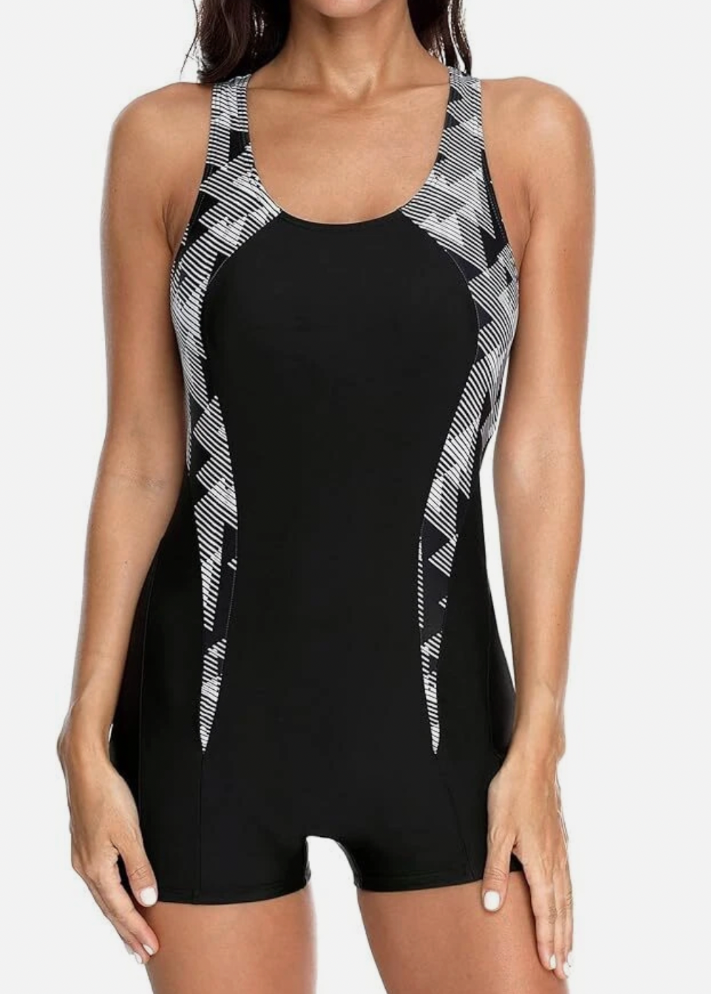 Attraco Women's Boyleg Legsuit Racerback Swimsuit Swimming Costume