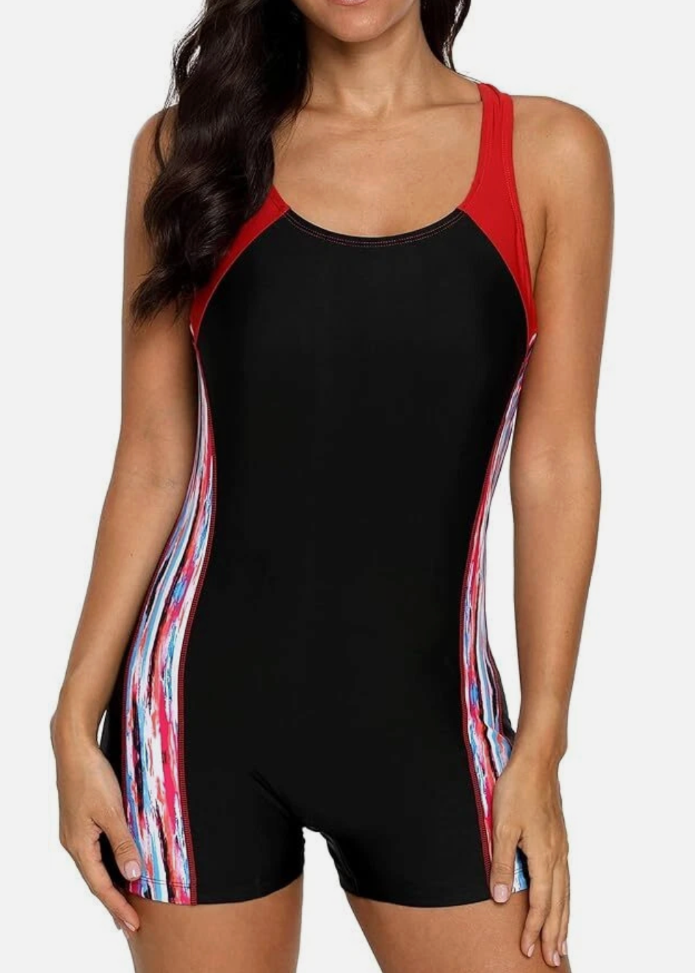 CharmLeaks Women's Boyleg Legsuit Racerback Swimsuit Swimming Costume