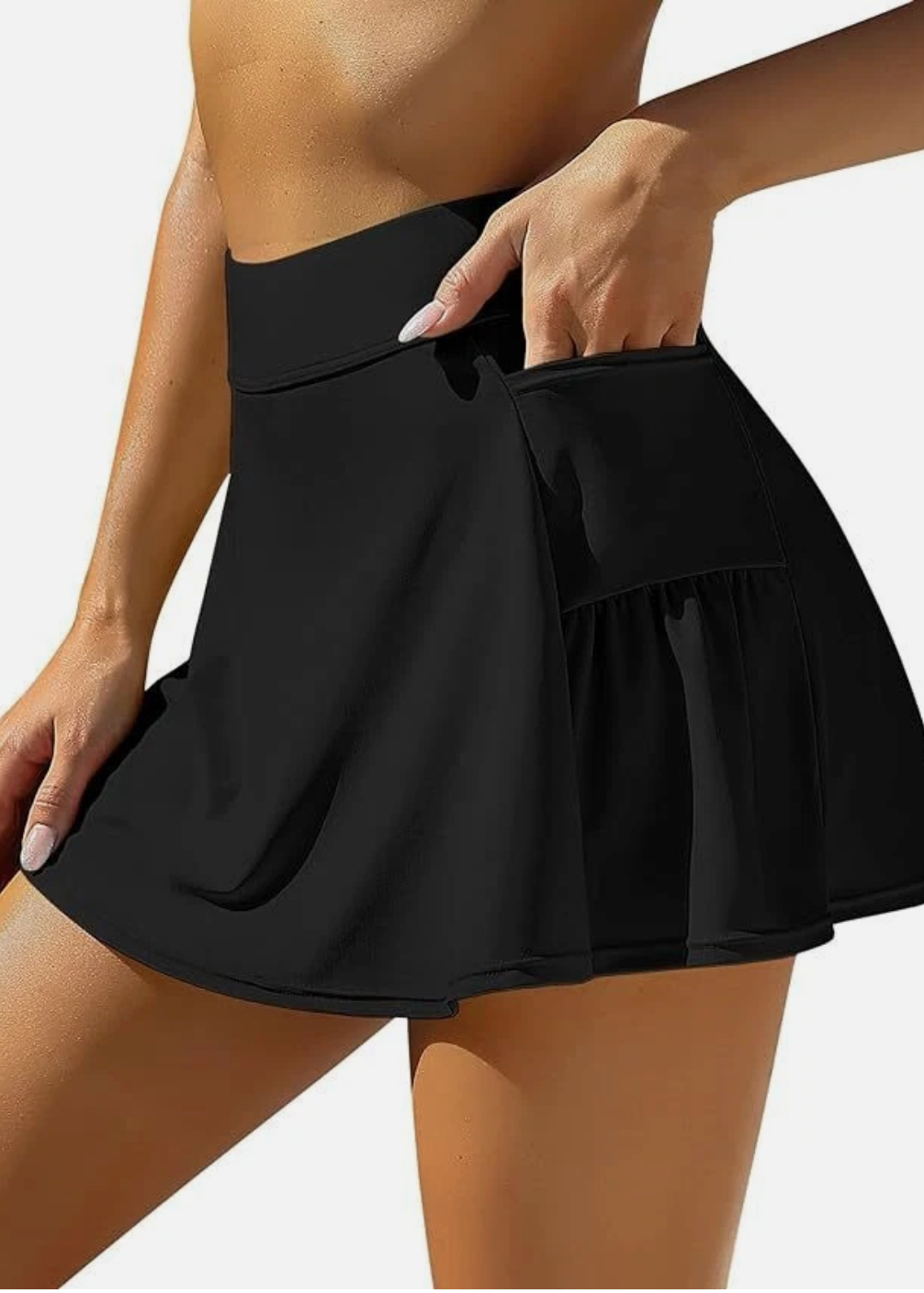 Attraco Women's High Waisted Swim Skirt Shorts Skort Swimsuit Swimming Costume