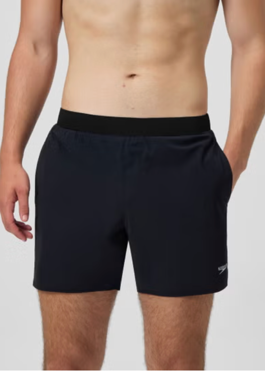 Speedo Men's Lookout Solid 16'' Swimming Shorts Black Swimsuit