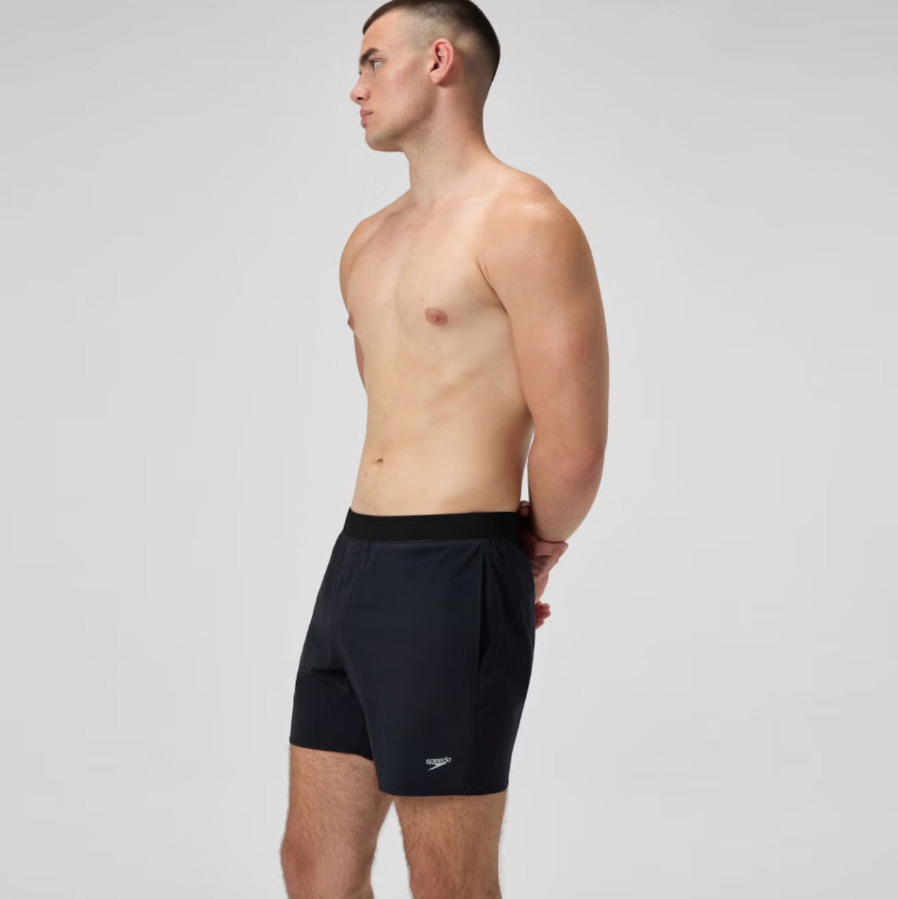 Speedo Men's Lookout Solid 16'' Swimming Shorts Black Swimsuit