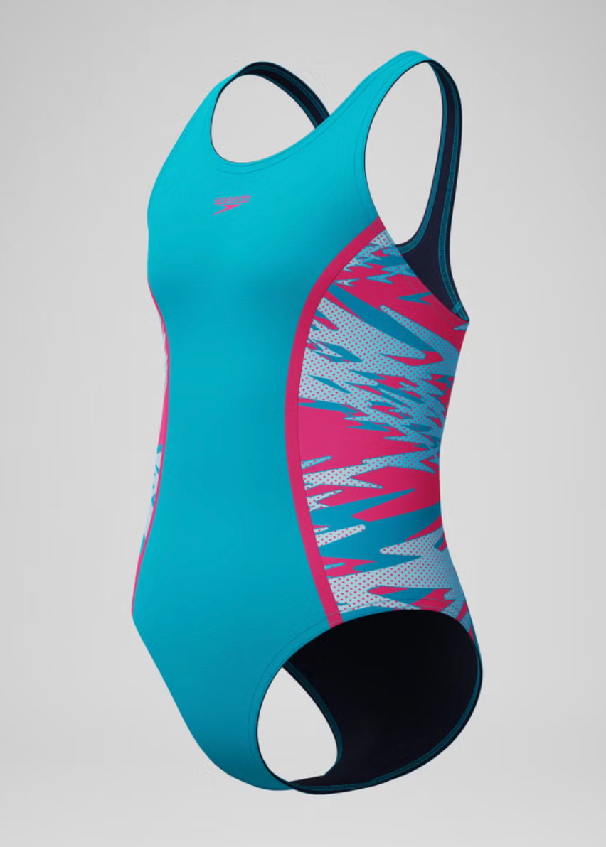 Speedo Girl's Hyperboom Splice Muscleback Swimsuit Swimming Costume Junior