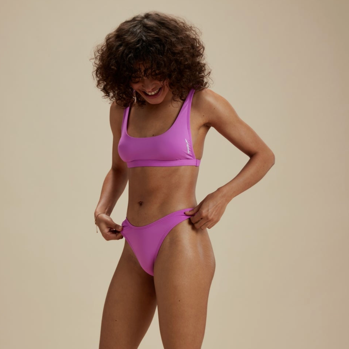 Speedo Women's FLU3NTE Scoop Neck Multiwear Swimming Bikini Top - Purple