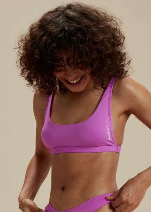 Speedo Women's FLU3NTE Scoop Neck Multiwear Swimming Bikini Top - Purple