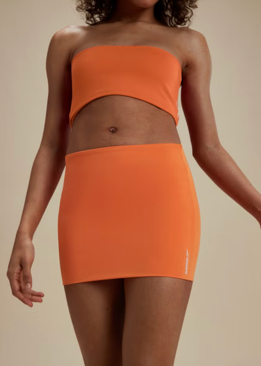 Speedo Women's FLU3NTE Swimming Tube Skirt, Bandeau or Bikini Crop Top - Orange