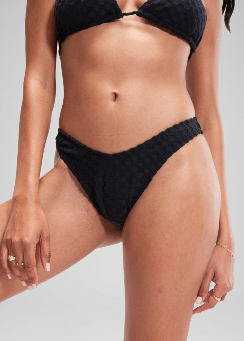 Speedo Women's FLU3NTE Terry Scoop Bikini Bottoms Swim Swimsuit - Black