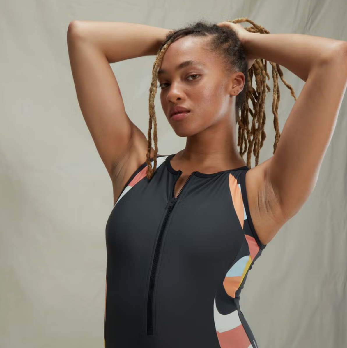 Speedo Women's Folk X Abstract Print Hydrasuit Swimsuit Swimming Costume