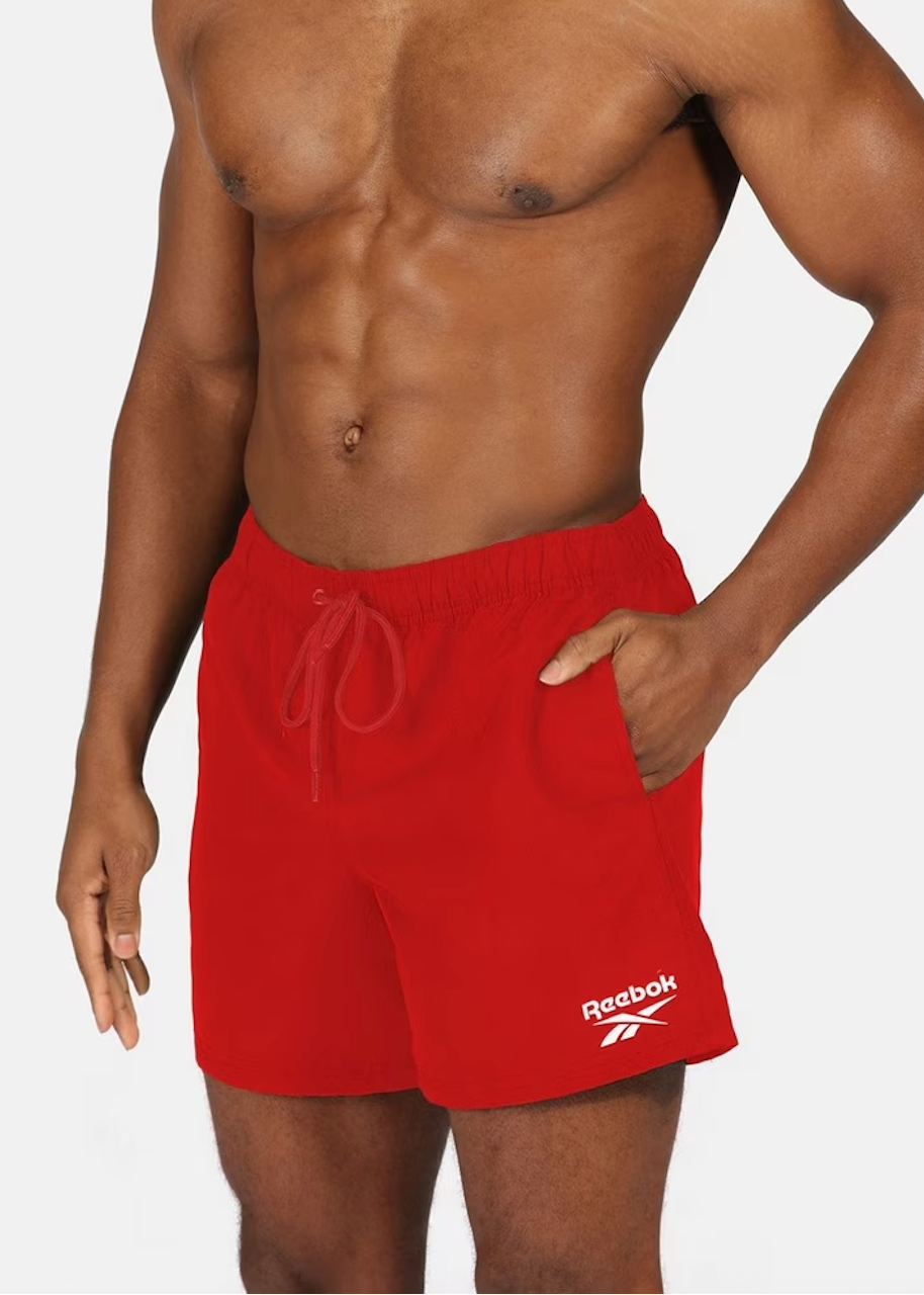 Reebok Men's Yale Swim Shorts Trunks Swimsuit - Red