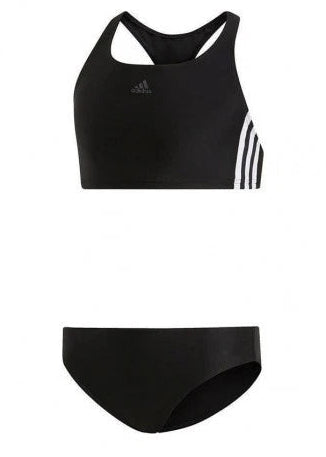 Adidas Girls Fit 3 Three Stripe Bikini Kids Swimsuit Swimming Costume DQ3318