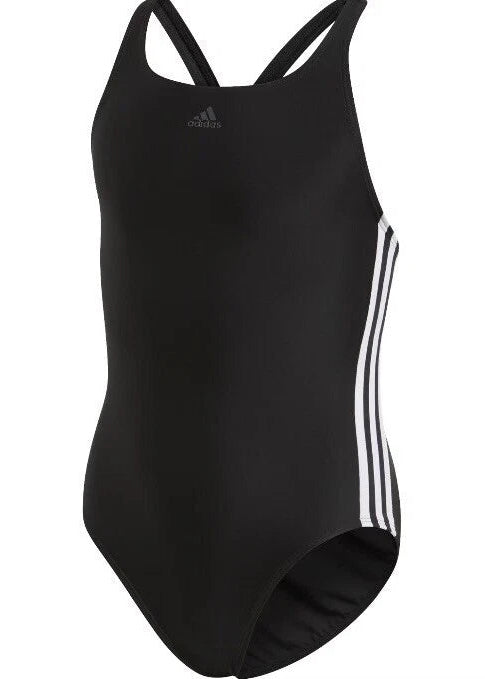 Adidas Girls Fit 3 Three Stripe Kids/Junior Swimsuit Swimming Costume DQ3319