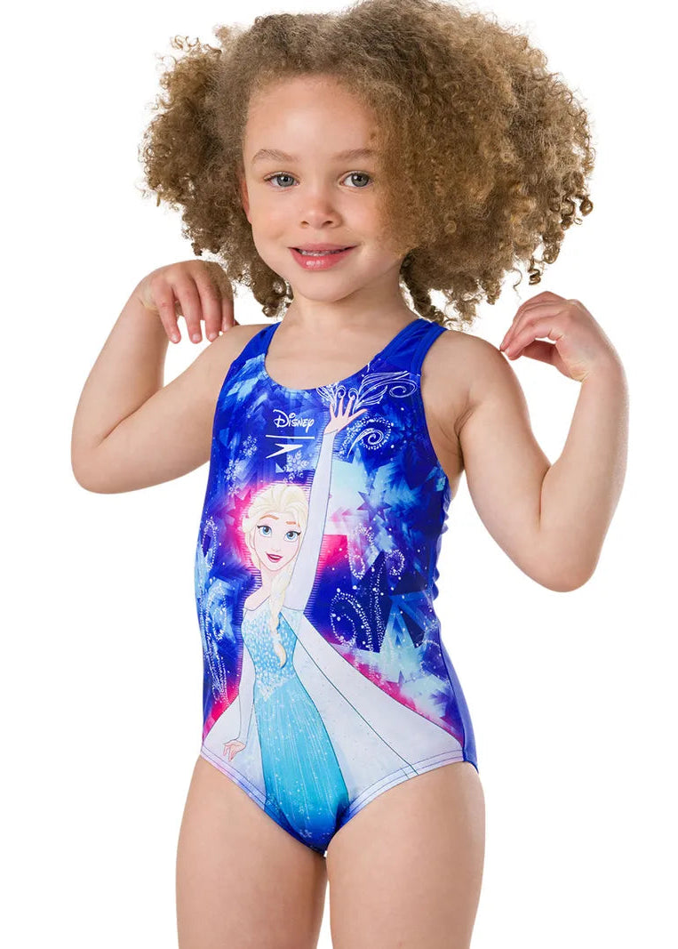 Speedo Girl's Frozen Digi Placement Swimsuit Swimming Costume Toddler Baby