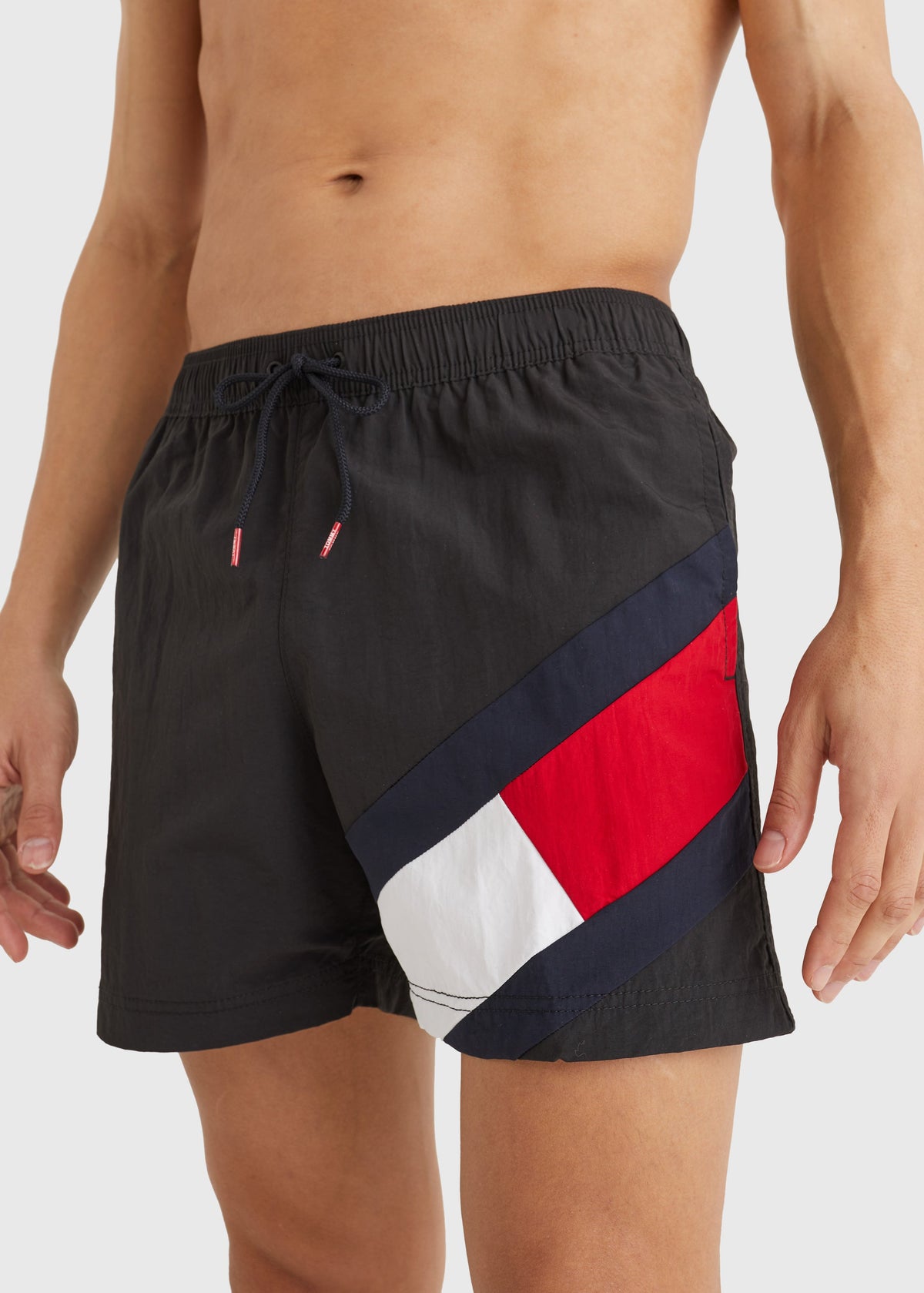 Tommy Hilfiger Men's Flag Drawstring Mid Length Slim Fit Swim Shorts Trunks